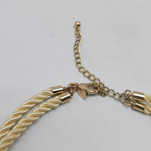 Chicos Geneva Gold Tone Necklace Clear Crystal Accents Twisted Rope Chain - Picture 4 of 9